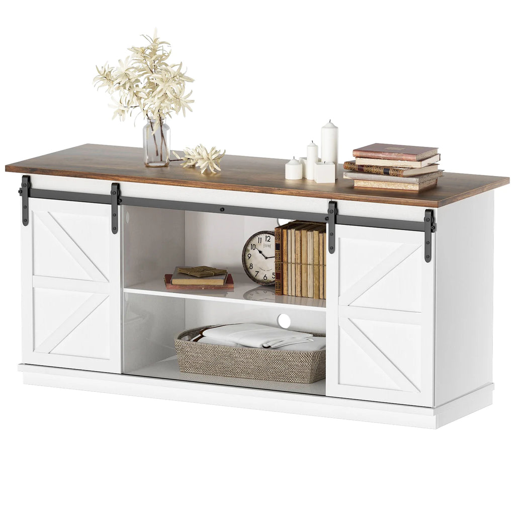 Homall TV Stand for 65 Inch TV, Storage Cabinet with Sliding Barn Door, Entertainment Center,Espresso