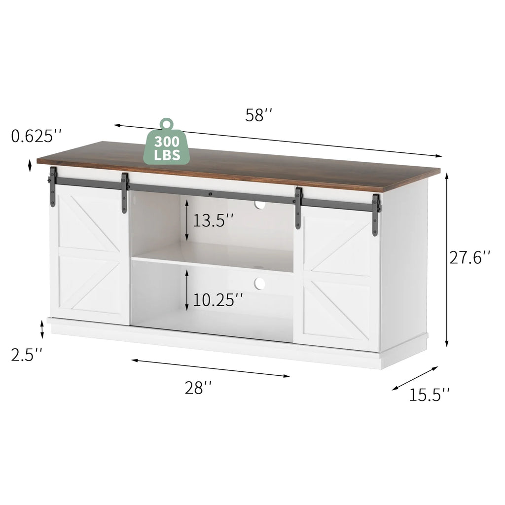 Homall TV Stand for 65 Inch TV, Storage Cabinet with Sliding Barn Door, Entertainment Center,Espresso