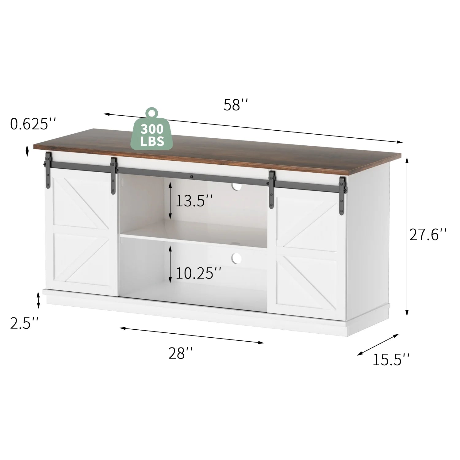 Homall TV Stand for 65 Inch TV, Storage Cabinet with Sliding Barn Door, Entertainment Center,Espresso
